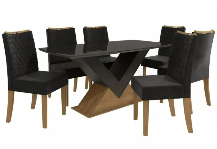 Mesa de Jantar 6 Cadeiras Retangular Kappesberg