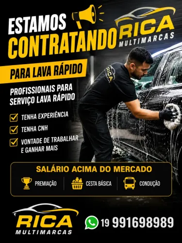 Lava Rápido está Contratando Profissionais  