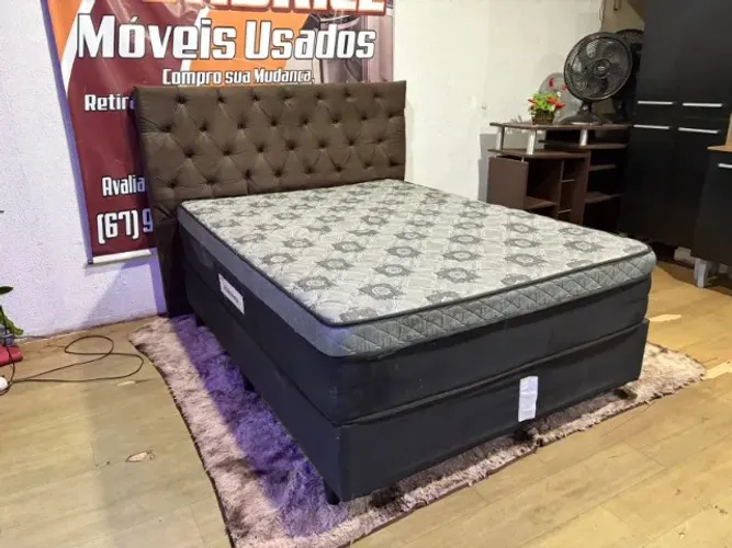 Cama Box casal base + colchão de espuma ótimo !! COM CABECEIRA