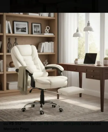 Cadeira ergonômica com apoio de pés 