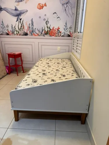Cama Solteiro Baba Nature Branco Soft Eco Wood - Matic