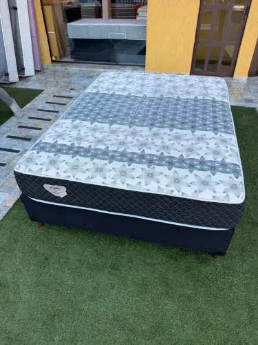 Cama box Casal ECOFLEX SEMINOVA - Entrego! 