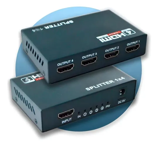 Splitter HDMI Kapbom KA-5135 - 1x4 - Full HD 1080p 3D - Novo