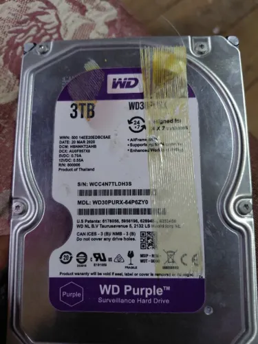 Wd Purple.. 3tb .. capacidade pra ate 64 câmeras
