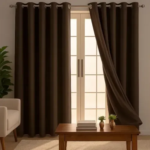 Cortina Blackout Para Sala no Marrom - 4,00x2,50