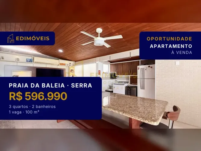 Oportunidade na Praia da Baleia: Apartamento 3 quartos em condomínio fechado