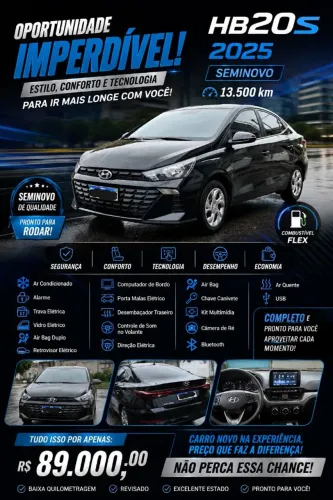 Hyundai HB20S Comfort Plus 1.0 Flex 12V Mec. 2025
