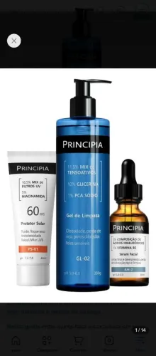 Kit da Principia, protetor solar+ sérum facial+Gel de limpeza