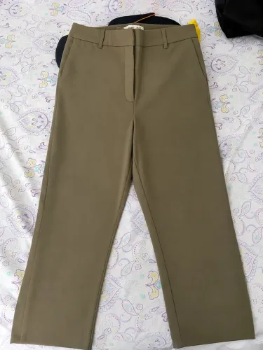 CALÇA EM LINHO VERDE ESCURO HERING