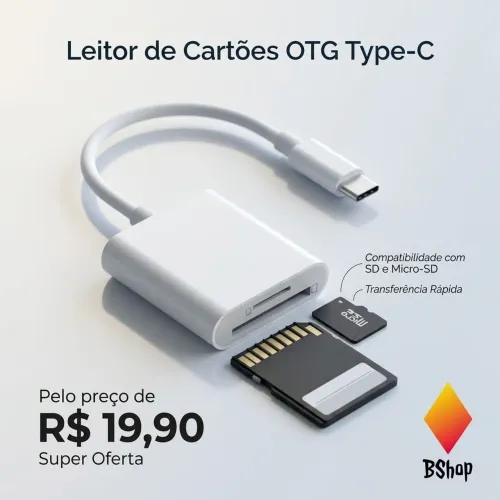 Leitor de cartão Tipo C