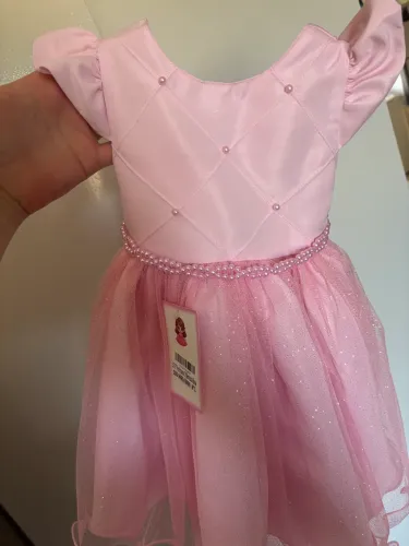 Vestido rosa com glitler 