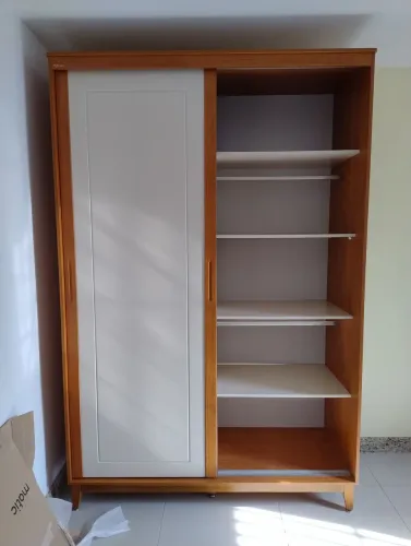 Roupeiro guarda roupas armário com duas portas de correr de MDF para quarto infantil