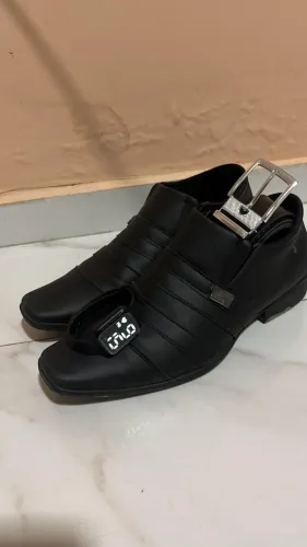 Kit Social Completo - Sapato + Cinto + Relógio Digital