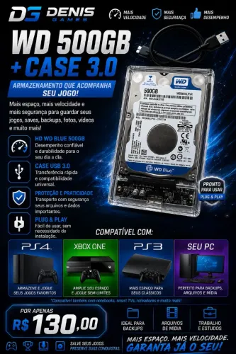 Hd externo 500gbs wd 