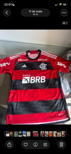 Camisa Flamengo 2023 David Luiz autografada original