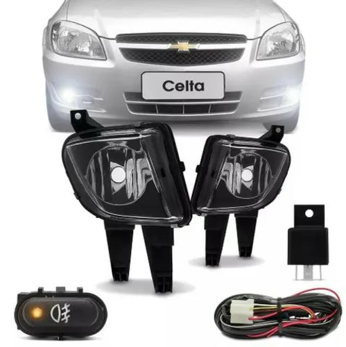 Kit Farol De Milha Botão Original Celta Prisma 07/11