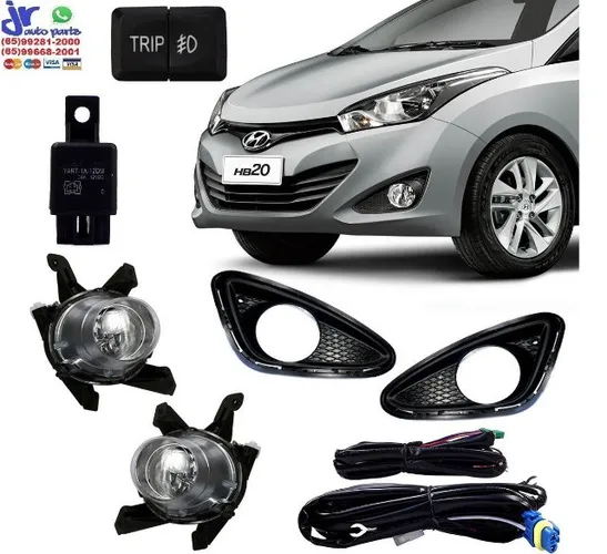 Kit Farol de Milha HB20 12 13 14 15 HB20S 13 14 15 Com Moldura