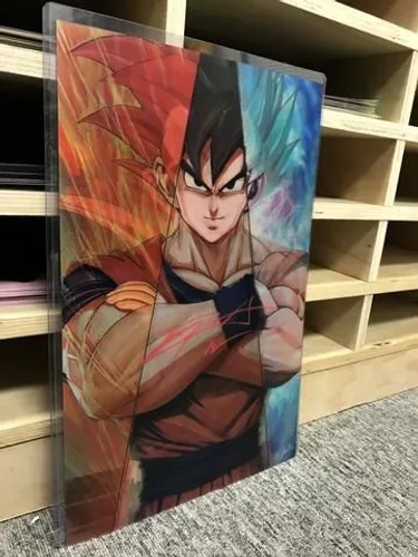 Arte A3 3D tripla Dragon Ball,Goku,Vegeta, Black