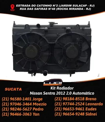 Kit Radiador Nissan Sentra 2012 2.0 Automático