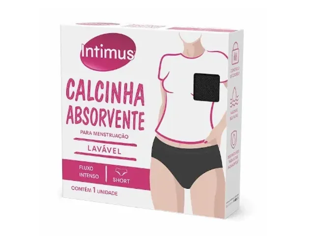 Calcinha Absorvente P, preta.