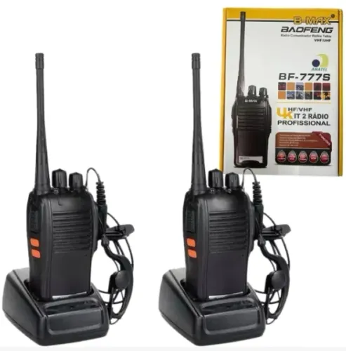 Radio Comunicador Baofeng B-Max BF-777S - Kit c/2-Radios + Acessórios