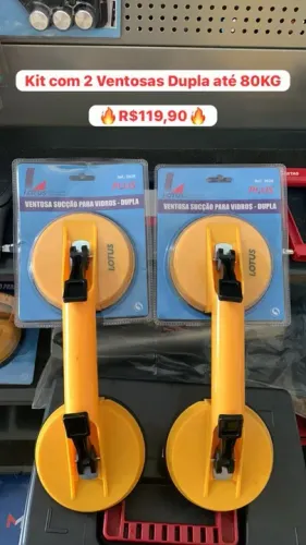 Kit com 2 Ventosa Dupla até 80Kg Lotus 2628