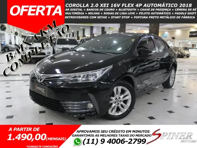 Toyota Corolla 2.0 XEI 16v Flex 4p Automático Completo C/ Couro + Multimídia Baixa KM