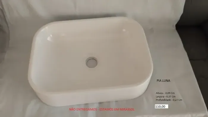 Pia Para Banheiro Cuba Marmore Sintetico De sobrepor Nova