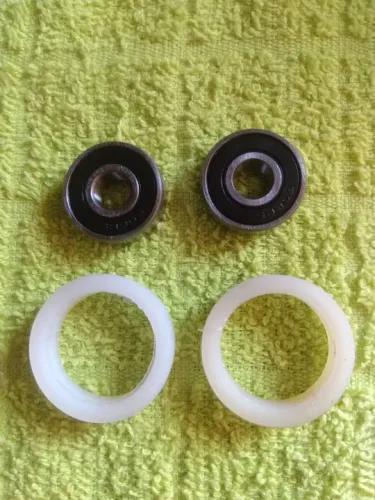 2 rolamentos + 2 calço suportes para adaptar em ventilador. Não faço entrega, endereço na