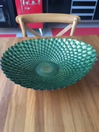 FRUTEIRA DE VIDRO COR VERDE