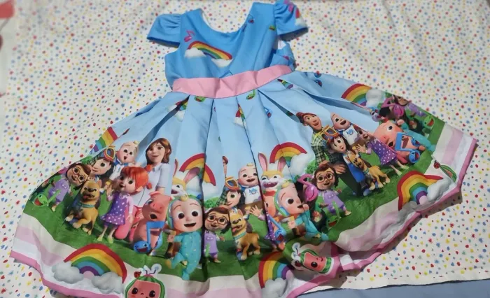 Vestido de Festa temática Cocomelon 
