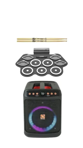 Kit-CAIXA ACUSTICA - KUB + BATERIA ELETRÔNICA SPRING 9 PADS + BAQUETA LIVERPOOL NI-7A