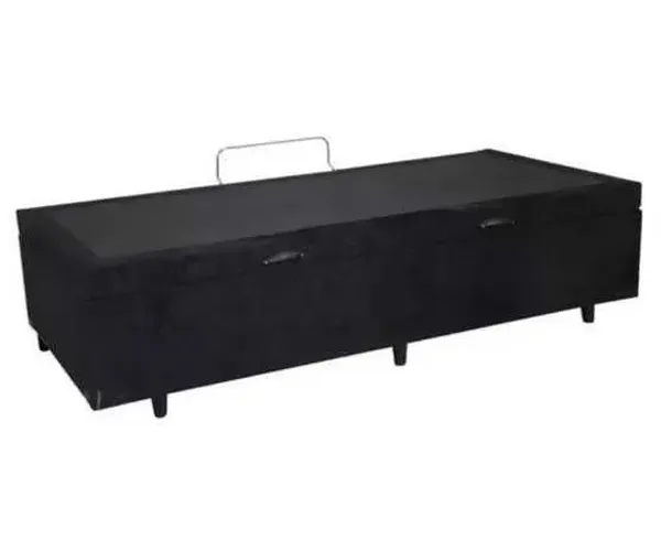 Base Cama Box Baú Solteiro Suede Preto 43x88x188 (FAZEMOS ENTREGAS DF E ENTORNO)