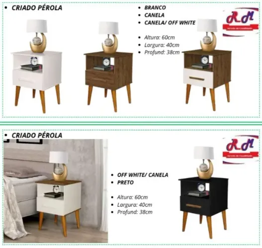 CRIADO PÉROLA 1 GAVETA