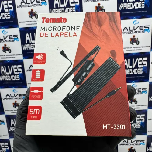 Microfone lapela profissional P2 com plug adaptador P10