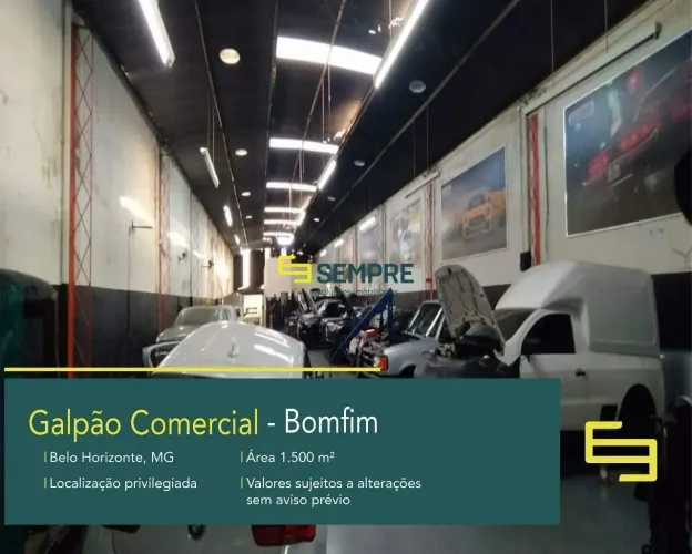 Galpão comercial para alugar no bairro Bonfim em Belo Horizonte