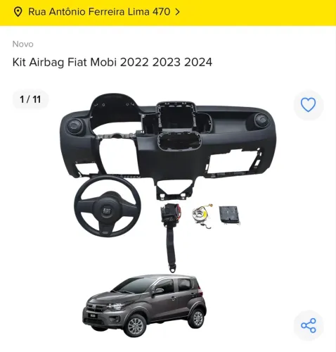 Kit Airbag Fiat Mobi 2022/2023/2024