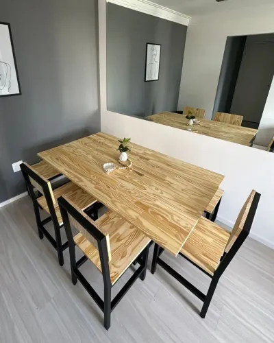 4 Cadeiras + Mesa PROMO| Móveis industrial sala cozinha <br>
