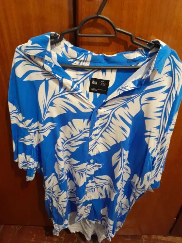 Camisa Azul Floral Ripping (Renner) GG