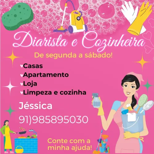 Sou diarista cozinheira e babá