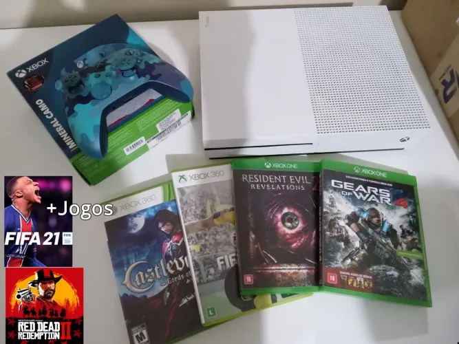 Xbox One S 1T + controle series +45 jogos (leia a descrição)