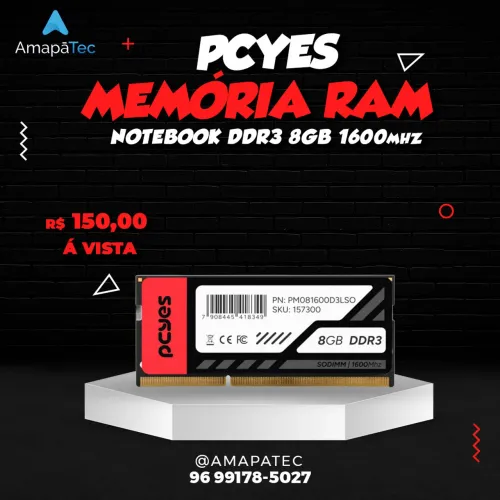 Memoria Pcyes Note 8GB DDR3 1600mhz