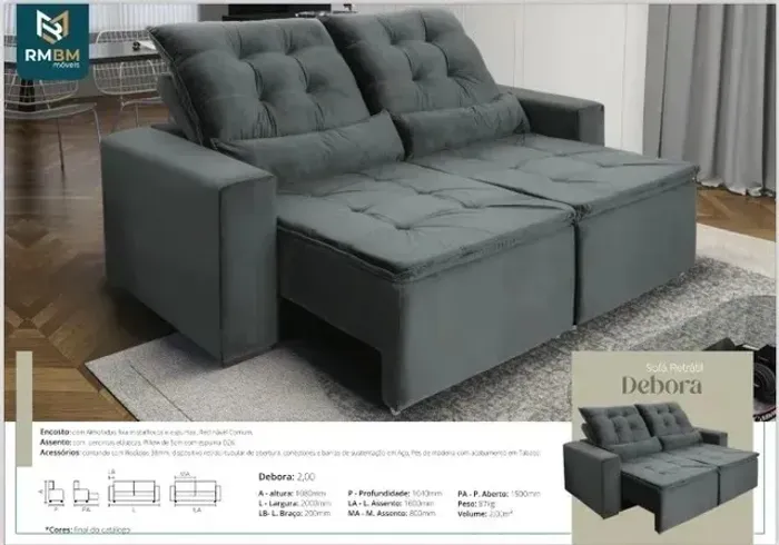 sofa retratil com pilowtop - 2M de largura Novo