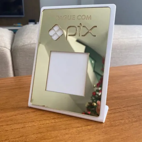 Placa de Pix Dourada Plata Promoção Novo