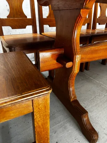 Conjunto Mesa de Jantar e Cadeiras Rústicas CEREJEIRA