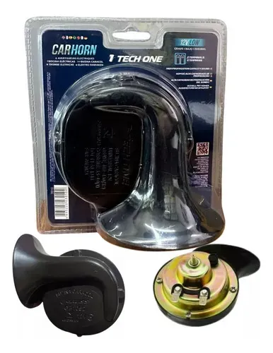 Buzina Caracol Grave Universal Techone 2 Terminal 12v