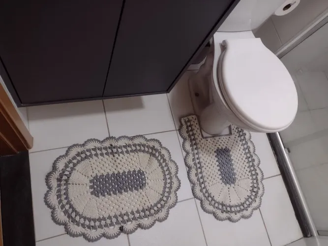 Jogo tapetes crochê para banheiro - Novo