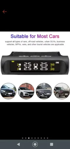 Monitor de Pressão dos Pneus TPMS Solar 4 Sensores Externos para Carro Moto