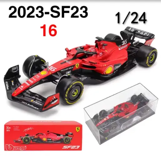 BBurago 1:24 16 SF3 F1 2023 Fórmula 1 Miniatura Coleção Official Carro decoração