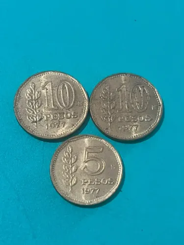 moeda de 10 pesos da Argentina de 1977